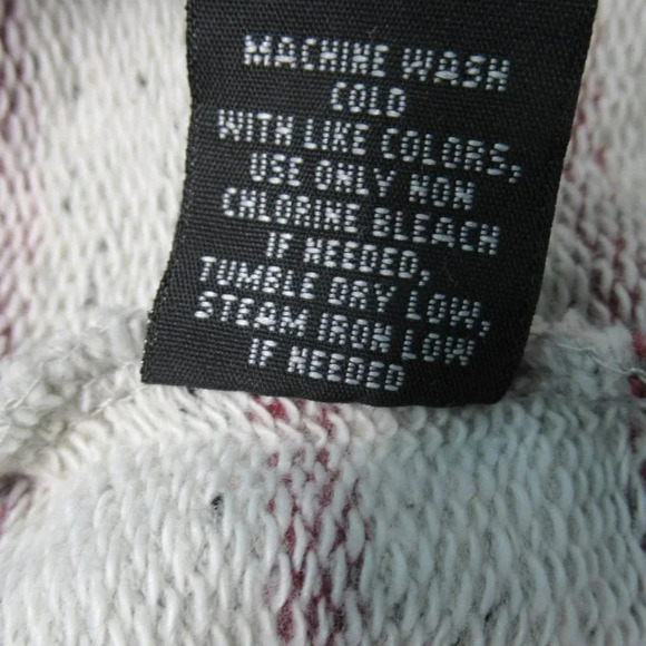 Carbon Mens Pullover Sweater Long Sleeve Cream Heather w/Brick Red Stripes Sz XL - Picture 6 of 6